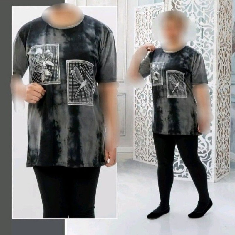 تیشرت زنانه سایز بزرگ رنگ ابروبادی