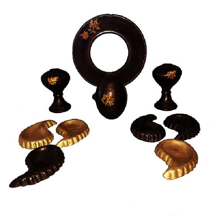 ست 10 تیکه هفت سین سفالی مدل برگ