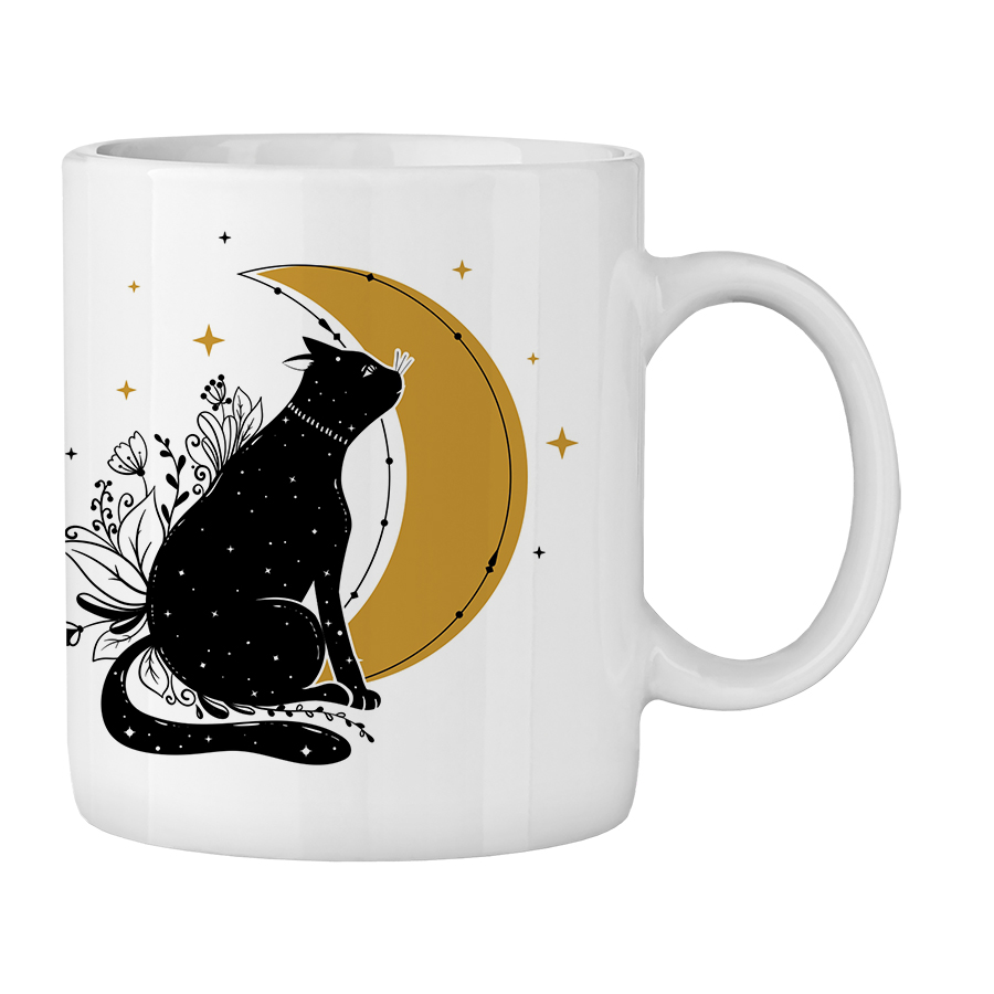  ماگ طرح گربه و ماه کد 100273