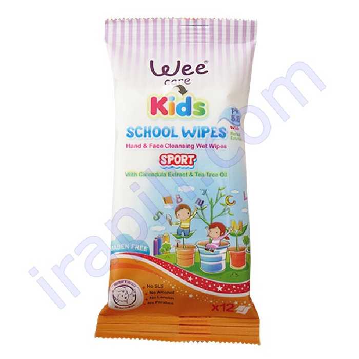 دستمال مرطوب دست و صورت اسپورت وی کر بسته 12 عددی