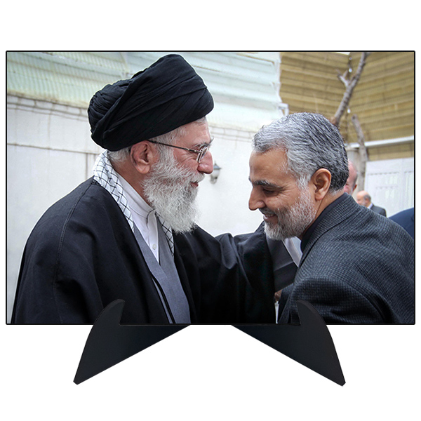 تابلو شاسی رومیزی طرح شهید سردار قاسم سلیمانی و رهبر مدل AG-217