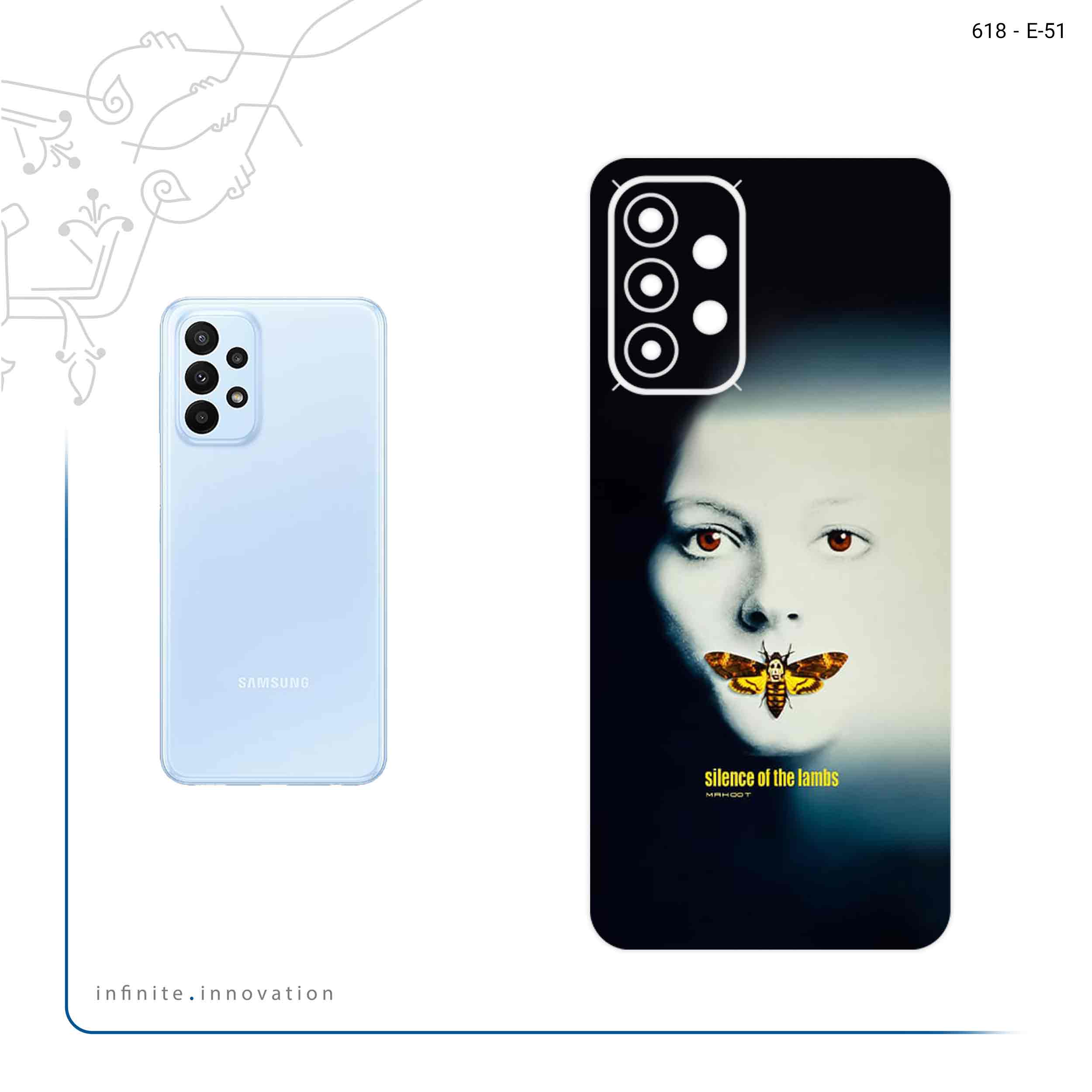 برچسب پوششی ماهوت مدل Silence of the Lambs مناسب برای گوشی موبایل سامسونگ Galaxy A23