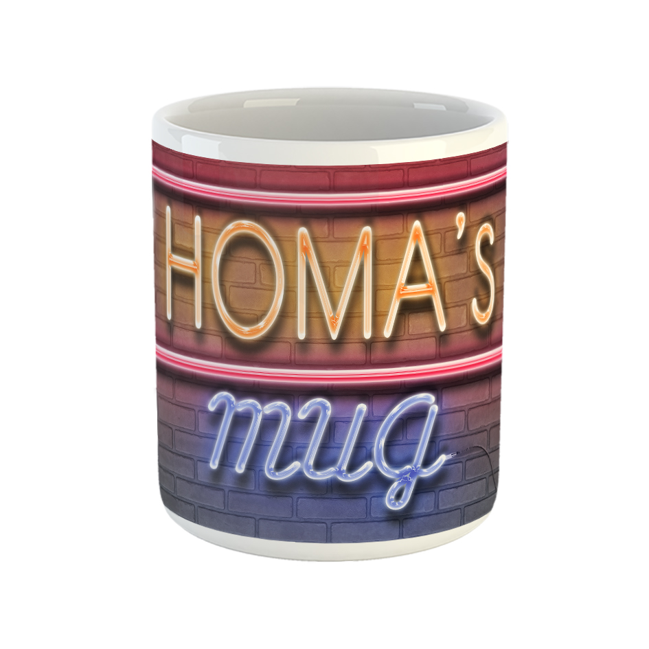 ماگ طرح تابلو نئون مدل هما