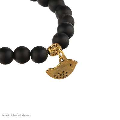 دستبند مدل مهره ای اونیکس طرح پرنده کد 6970