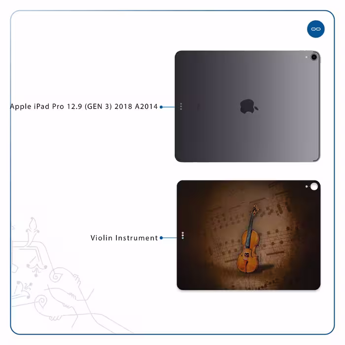 برچسب پوششی ماهوت مدل Violin-Instrument مناسب برای تبلت اپل iPad Pro 12.9 (GEN 3) 2018 A2014