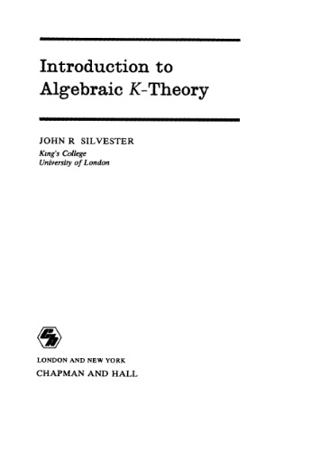 خرید و دانلود نسخه کامل کتاب Introduction to algebraic K-theory