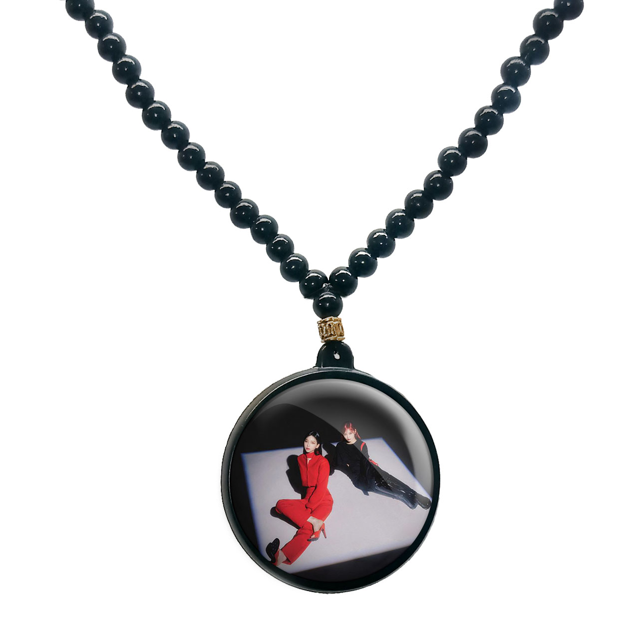 گردنبند پرمانه طرح aespa کد pmd.18472 مدل دو طرفه