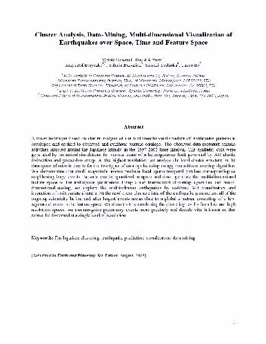 خرید و دانلود نسخه کامل کتاب Cluster Analysis, Data-Mining, Multi-dimensional Visualization of Earthquakes over Space, Time and Feature Space
