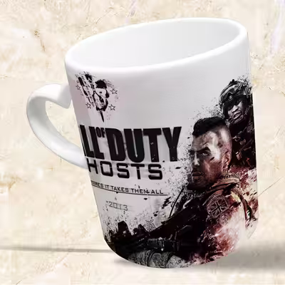 ماگ مدل دسته قلبی طرح بازی کال آف دیوتی call of duty کد 44