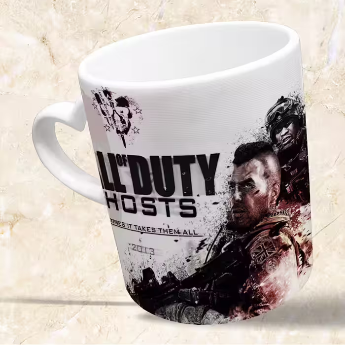 ماگ مدل دسته قلبی طرح بازی کال آف دیوتی call of duty کد 44