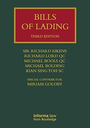 خرید و دانلود نسخه کامل کتاب Bills of Lading (3rd Edition) BY Aikens - Pdf