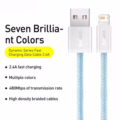کابل USB به لایتنینگ باسئوس مدل Daynamic Series Fast Charging Data طول 1 متر