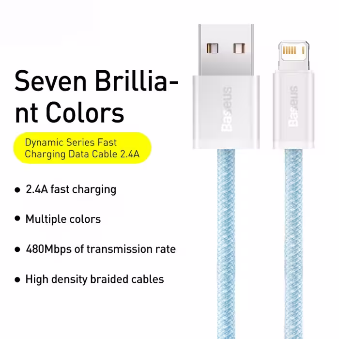 کابل USB به لایتنینگ باسئوس مدل Daynamic Series Fast Charging Data طول 1 متر