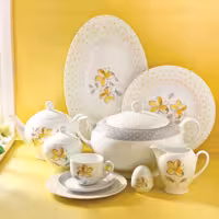 سرویس چینی زرین والنسیا زرد قالب ایتالیااف (درجه یک) 102 پارچه 12 نفره - ارسال رایگان با باربری به مرکز استان مقصد