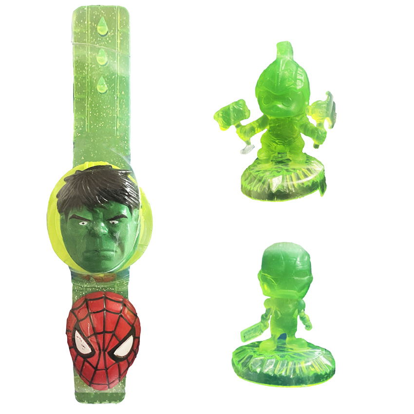 اسباب بازی ساعت مدل بچگانه طرح هالک و مرد عنکبوتی مجموعه 4 عددی