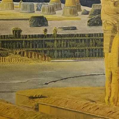 تابلو نقاشی رنگ روغن مدل خاک زر خیز ایران