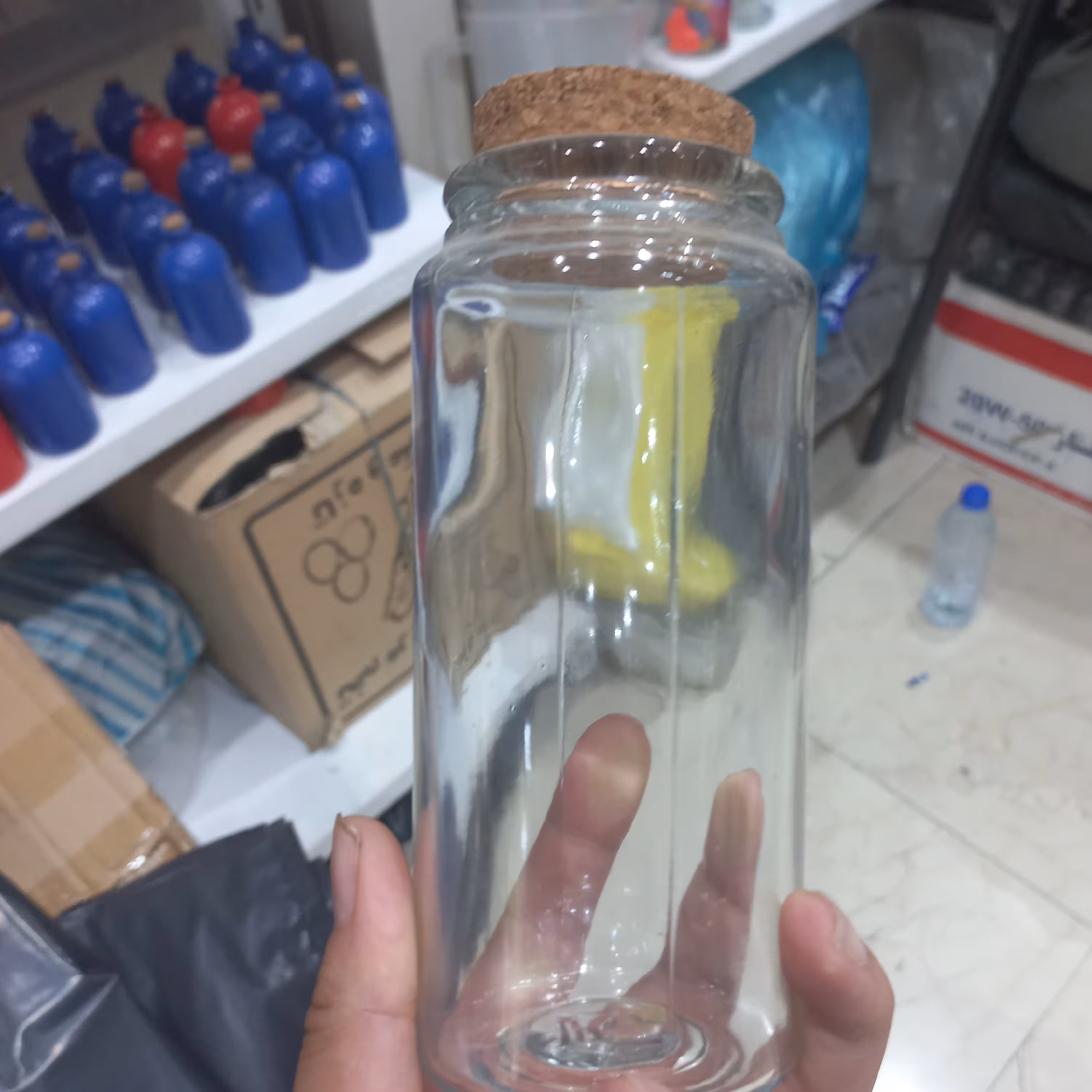 شیشه طرح دار درب چوب پنبه مناسب انواع ادویه (پک 6 عددی ) 