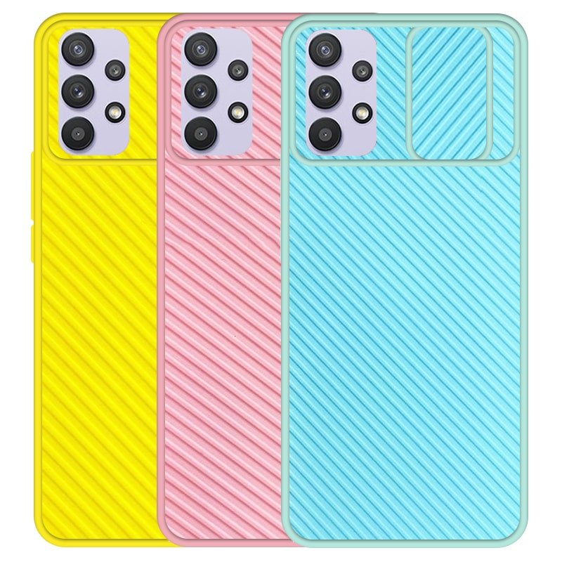 قاب و گارد محافظ مناسب برای گوشی Samsung Galaxy A32 5G مدل اسلاید کمرا طرح رنگی کشویی