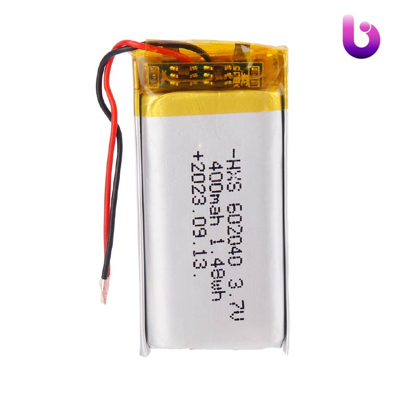 باتری لیتیوم 400mAh 6*20*40mm 602040