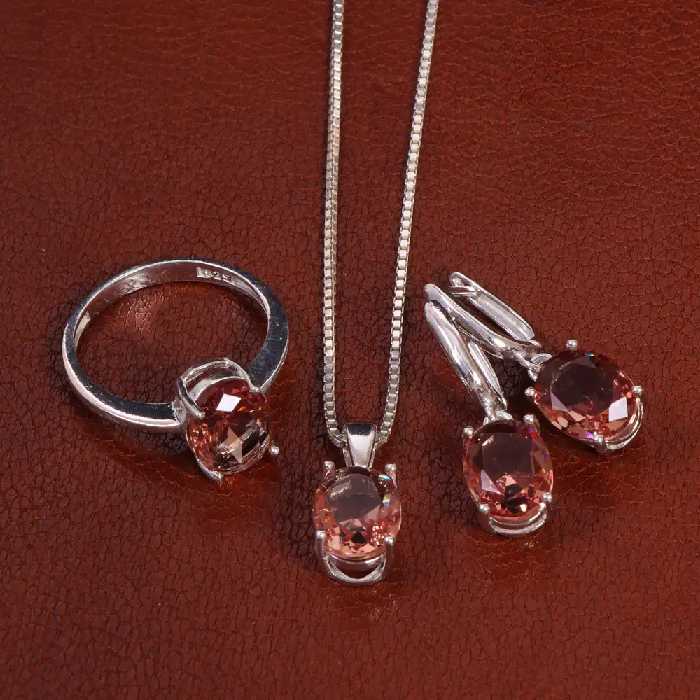 نیم ست الکساندریت زنانه کد 27945 - جواهری مشاهیر