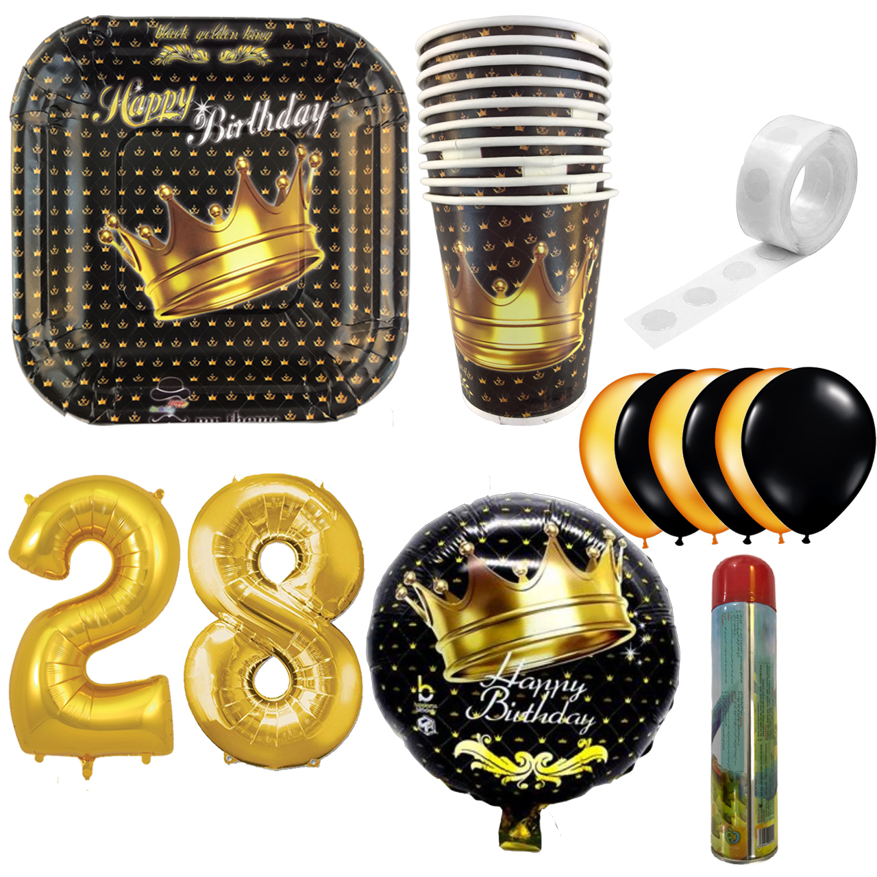 مجموعه 30 عددی تم تولد مستر تم طرح تاج کینگ کد 28