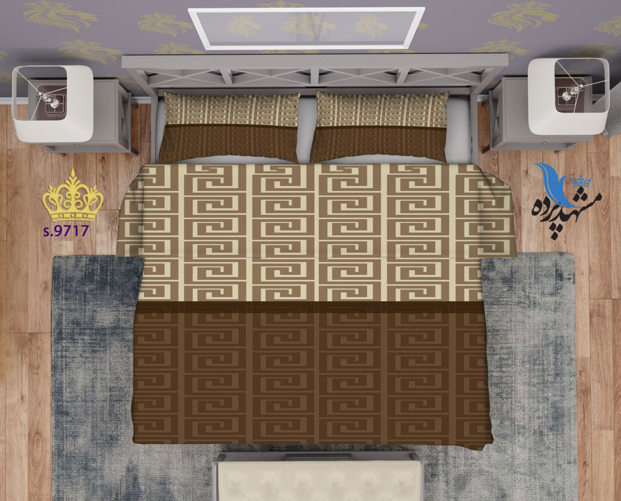 ست روتختی دو نفره طرح اسلیمی S9717