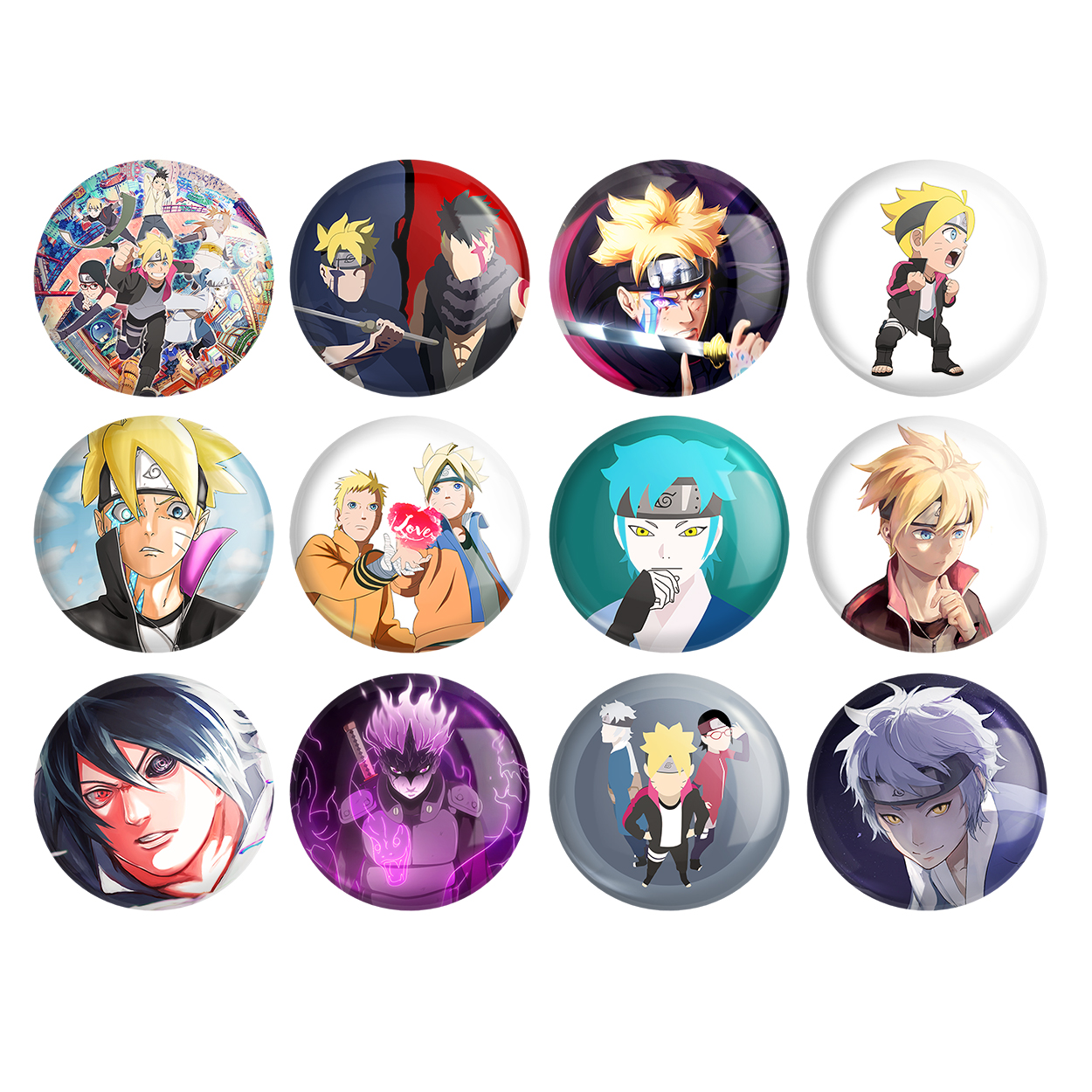 پیکسل خندالو مدل انیمه بوروتو کد 813 مجموعه 12 عددی