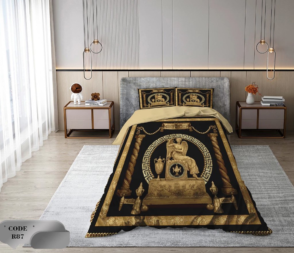 سرویس روتختی 1 نفره 4 تکه ابعاد 1.65 ×2.35 کشدار ضد حساسیت و عرق کد R87 | ست خواب و ست روتختی
