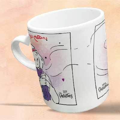 ماگ مدل دسته قلبی طرح عاشقانه کد 177