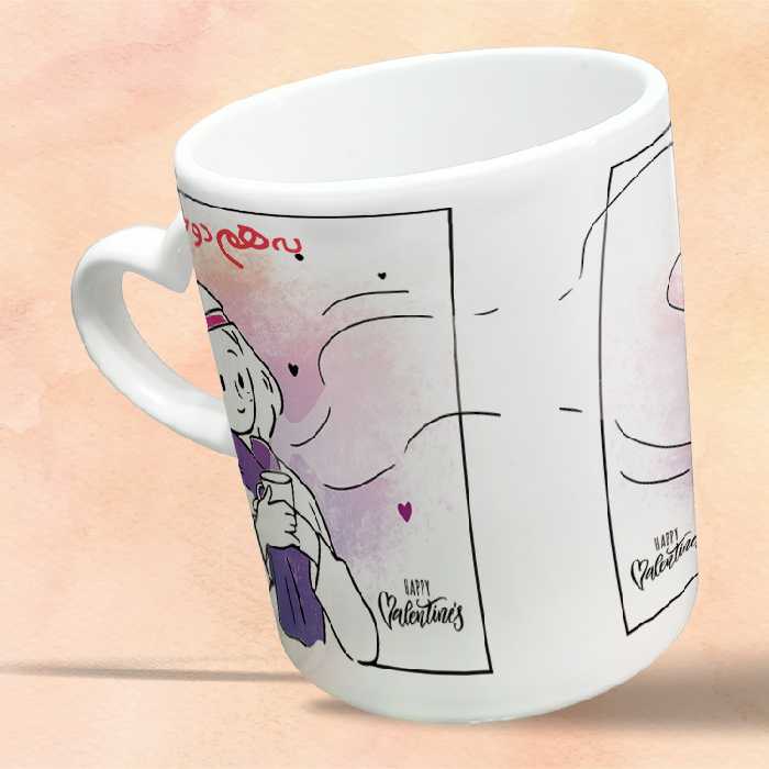 ماگ مدل دسته قلبی طرح عاشقانه کد 177