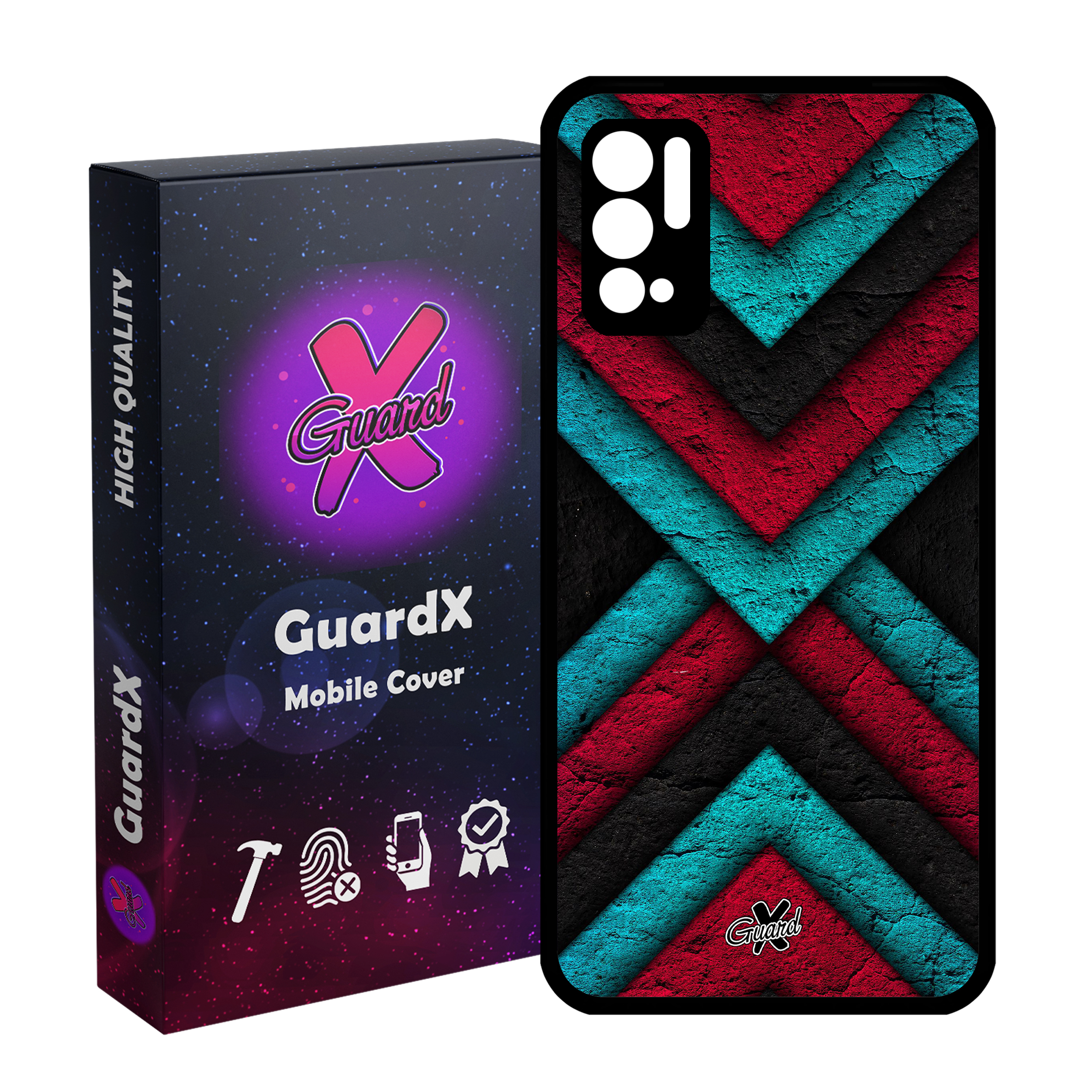 کاور گارد ایکس طرح نقشه مدل Glass10264 مناسب برای گوشی موبایل شیائومی Redmi Note 10 5G / Poco M3 Pro