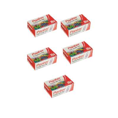 گیره کاغذ پنتر مدل روکش دار رنگی بسته 10 عددی