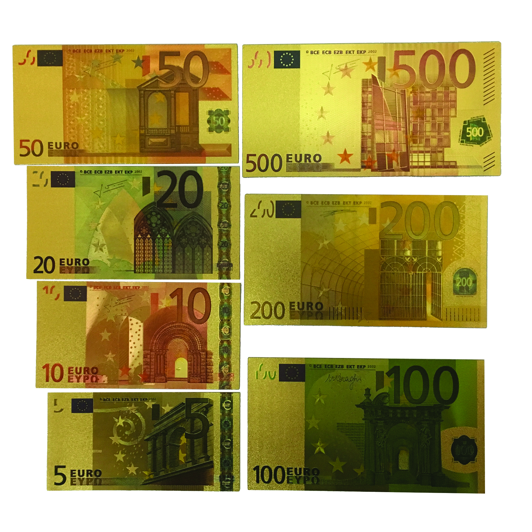 اسکناس تزیینی طرح یورو مجموعه 7 عددی