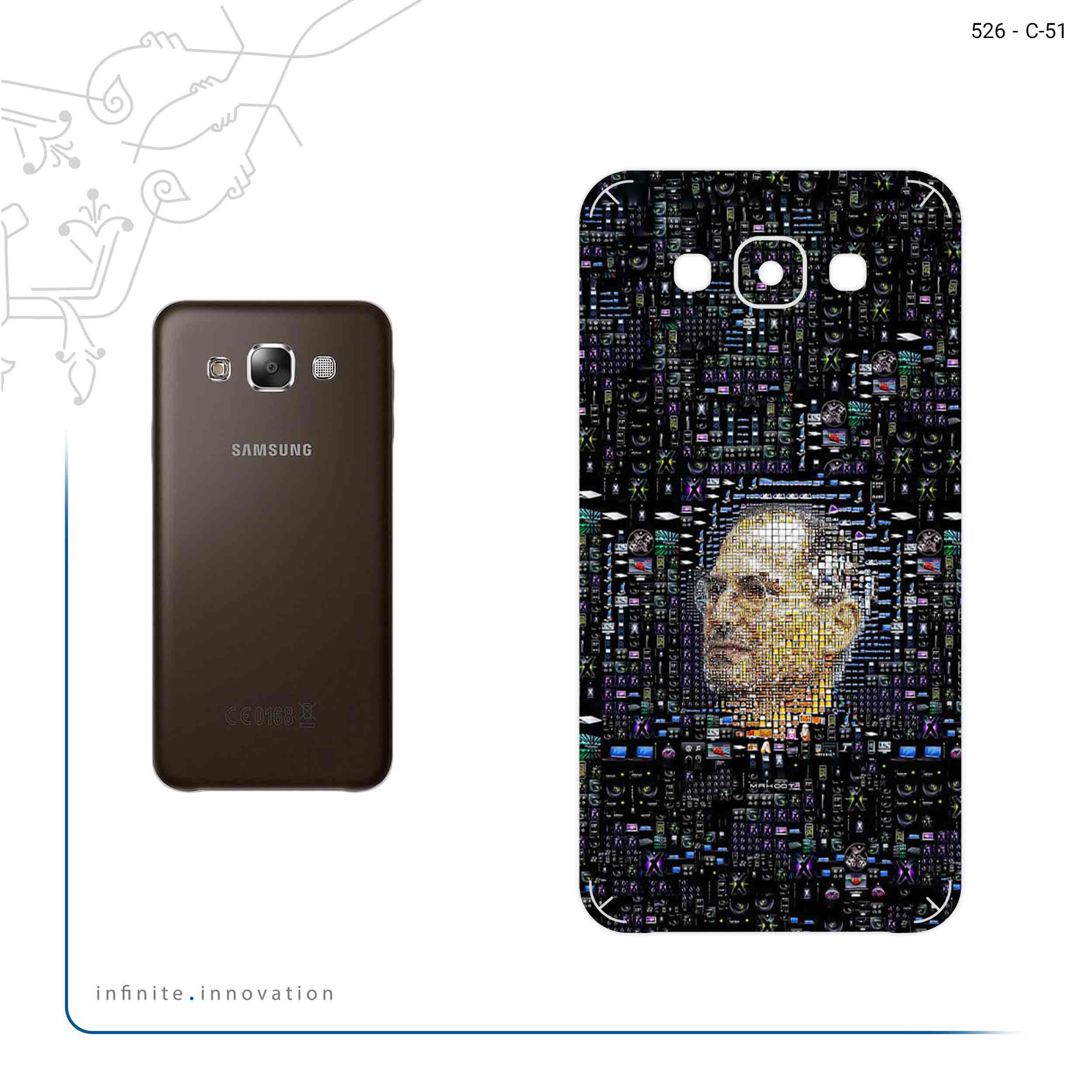 برچسب پوششی ماهوت مدل Collage of Steve Jobs 2 مناسب برای گوشی موبایل سامسونگ Galaxy E7