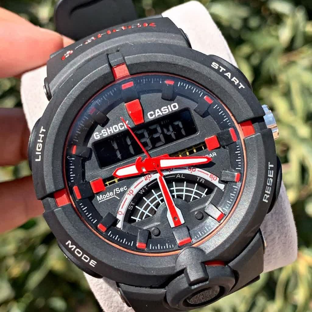 ساعت مردانه و پسرانه جی شاک اسپرت دو زمانه دیجال و عقربه قرمز G-Shock