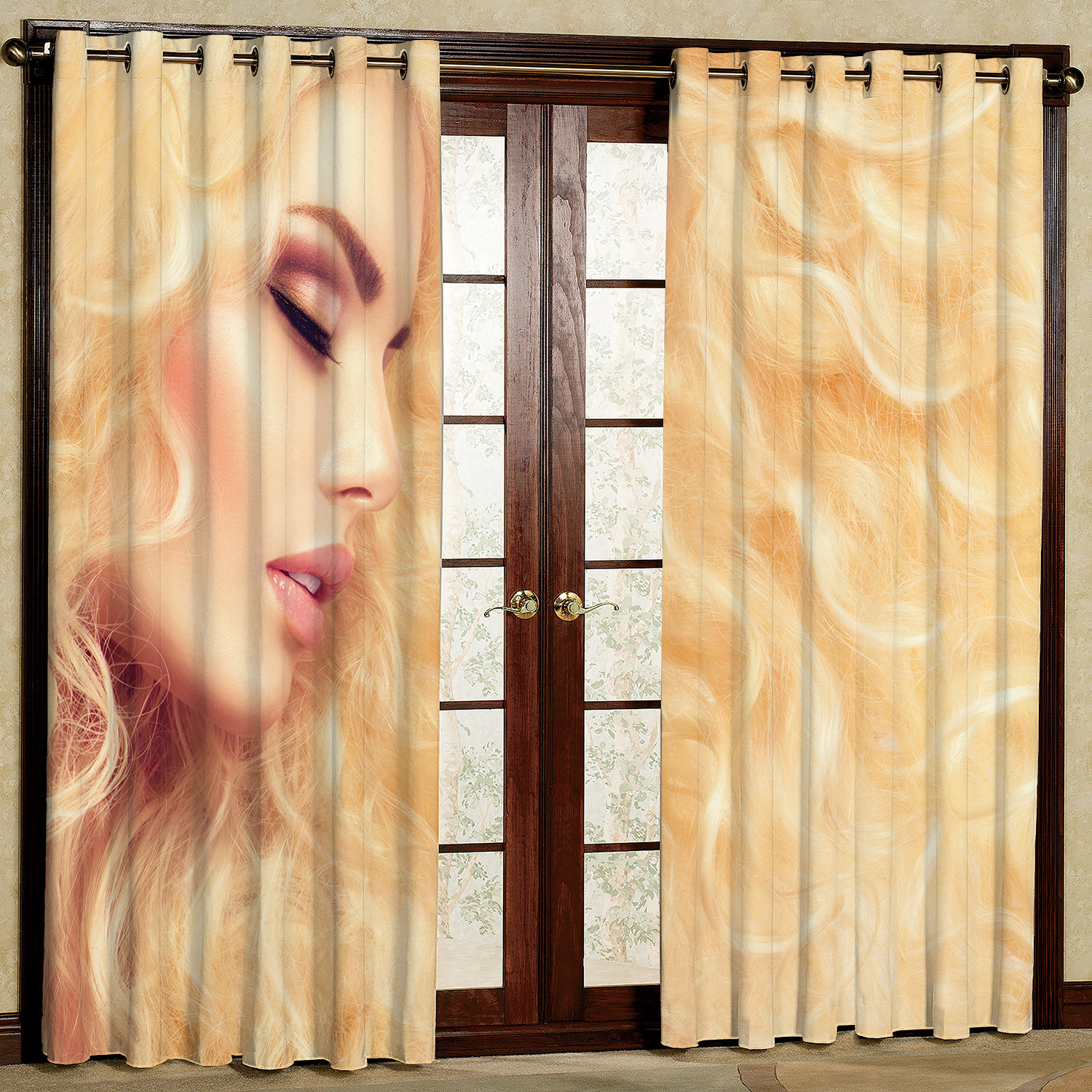  پرده مدل دختر  مخمل پانچی کد 1308 سایز 140x280 سانتی متر