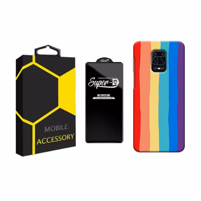 کاور مدل Rainbow مناسب برای گوشی موبایل شیائومی Redmi Note 9S / Pro به همراه محافظ صفحه نمایش