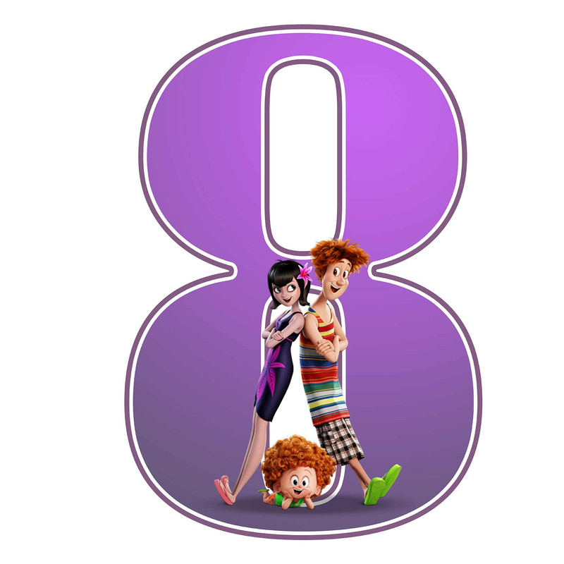 استند رومیزی تولد مدل عدد 8 طرح هتل ترانسیلوانیا کد 858