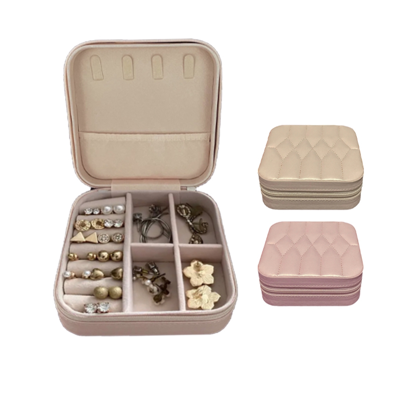 جعبه جواهرات چرمی زیپ دار مدل الیزا