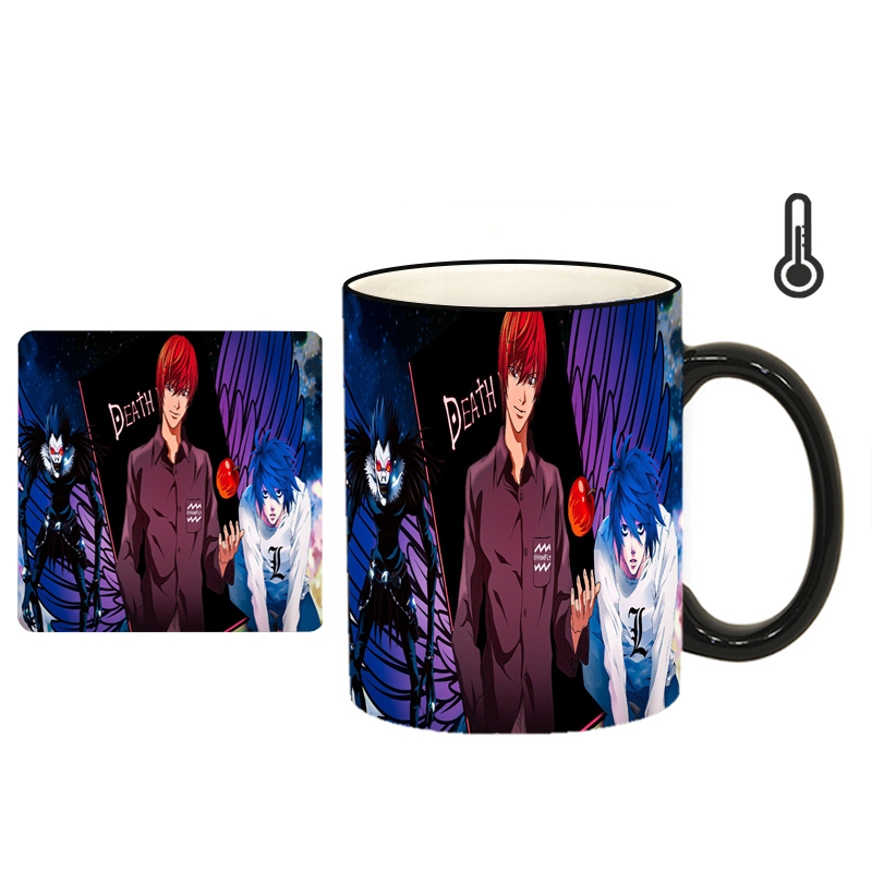  ماگ حرارتی طرح انیمه دفترچه مرگ کد h38 به همراه زیرلیوانی 