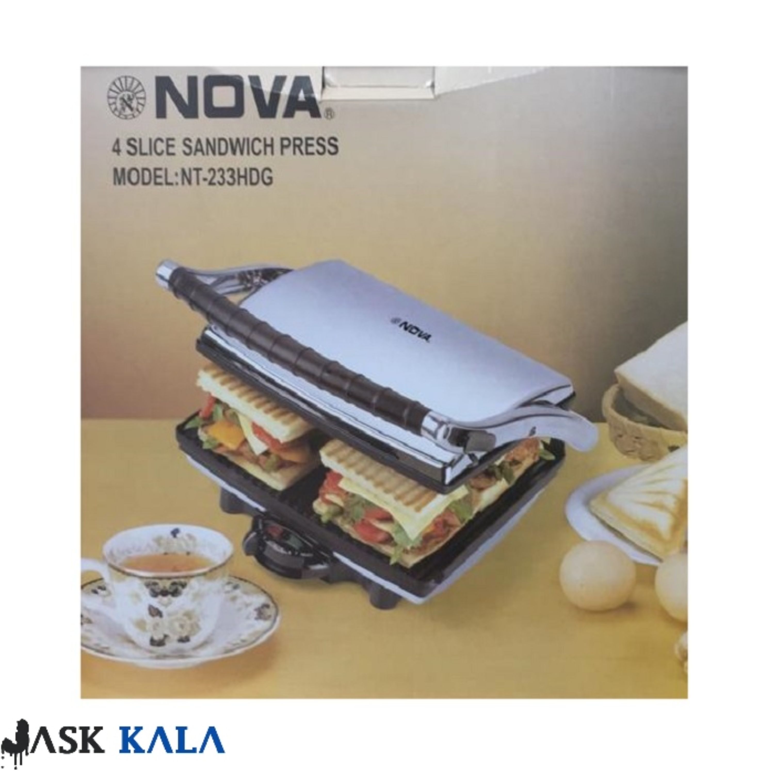 گریل و ساندویچ ساز حرفه ای اصلی نوا مدل NT-233HDG