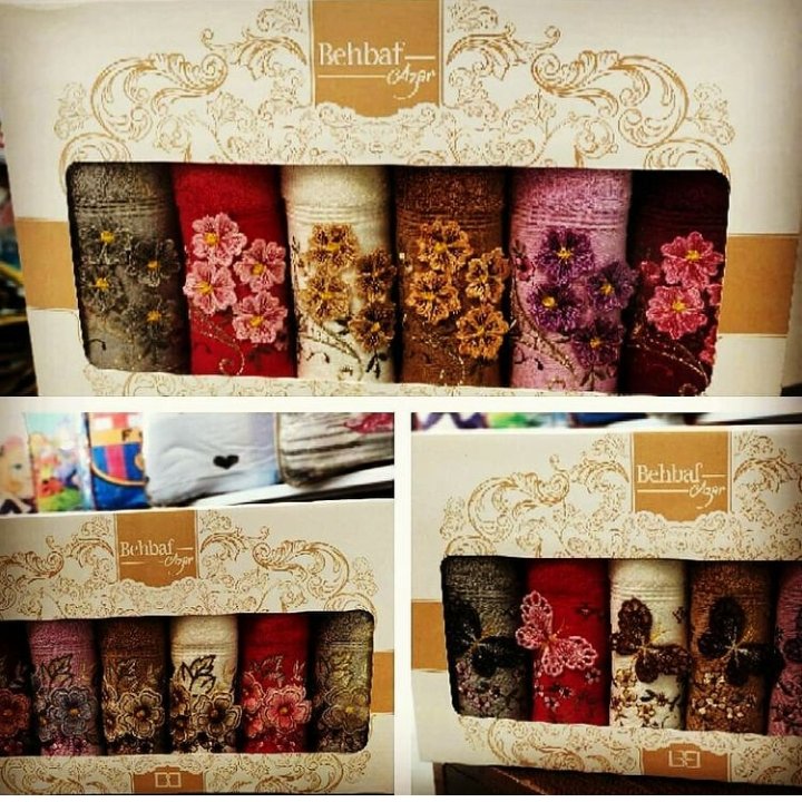 حوله دستی کل برجسته ...دوخت و.هنر دست