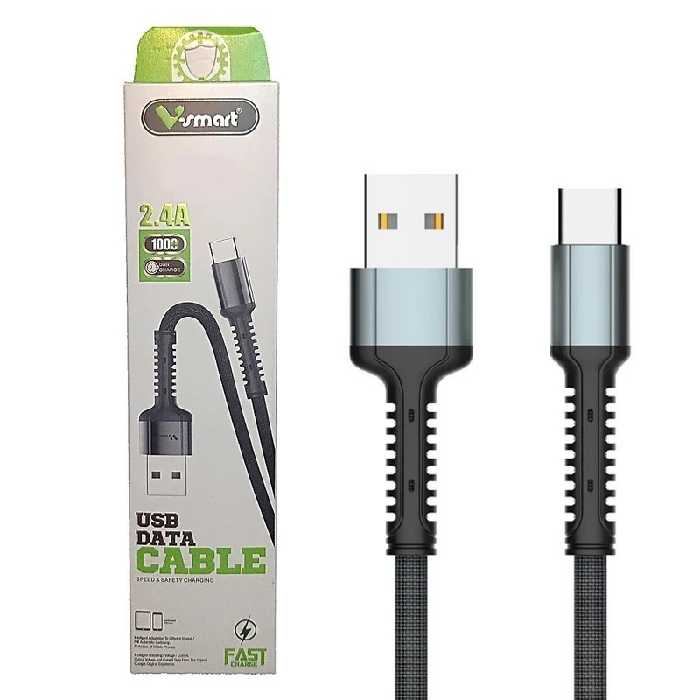 کابل تایپ سی کنفی تبدیل USB به USB-C وی اسمارت مدل V S SPEED PLUS طول 1 متر

