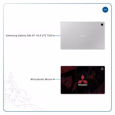 برچسب پوششی ماهوت مدل Mitsubishi Motor مناسب برای تبلت سامسونگ Galaxy Tab A7 10.4 LTE 2020 T505