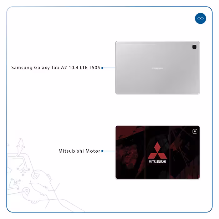 برچسب پوششی ماهوت مدل Mitsubishi Motor مناسب برای تبلت سامسونگ Galaxy Tab A7 10.4 LTE 2020 T505