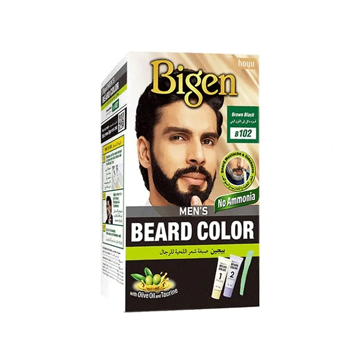 کیت رنگ ریش و سبیل بیگن مشکی قهوه ای شماره Bigen 102