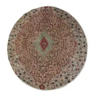 فرش دستباف قدیمی یک و نیم متری طرح وینتیج کد 472