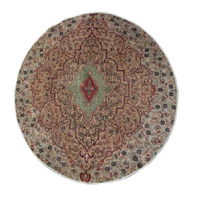 فرش دستباف قدیمی یک و نیم متری طرح وینتیج کد 472