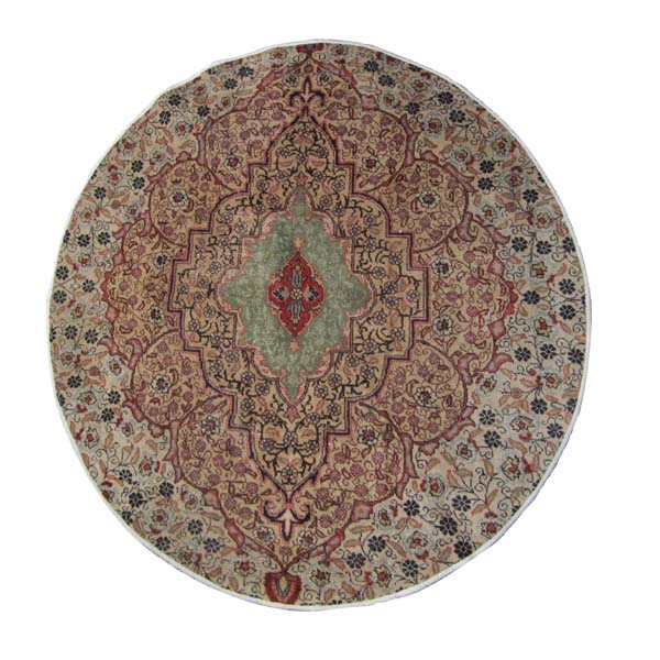 فرش دستباف قدیمی یک و نیم متری طرح وینتیج کد 472