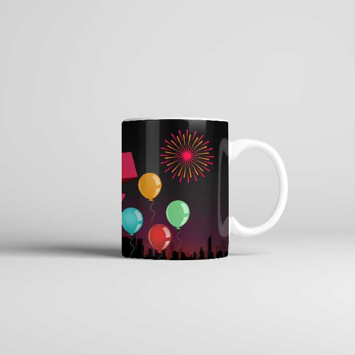 ماگ طرح happy new year مدل بادکنک کد 1398